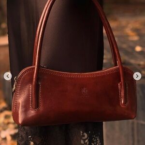 Elegant Brown Leather Handbag